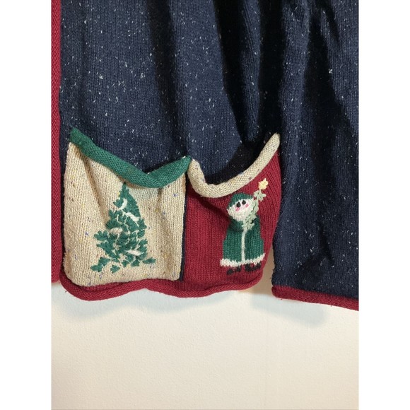 Breckenridge Women’s XL Christmas Cardigan Vintage Art to Wear Button Front - Picture 3 of 9
